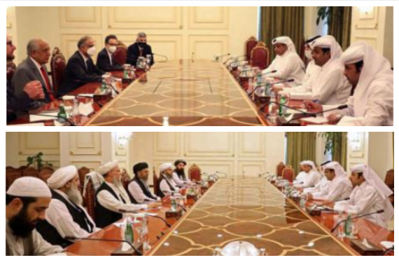 مسؤول قطري يجتمع بالمبعوث الأمريكي وطالبان مع بدء جولة جديدة من مفاوضات السلام الأفغانية مسؤول قطري يجتمع بالمبعوث الأمريكي وطالبان مع بدء جولة جديدة من مفاوضات السلام الأفغانية